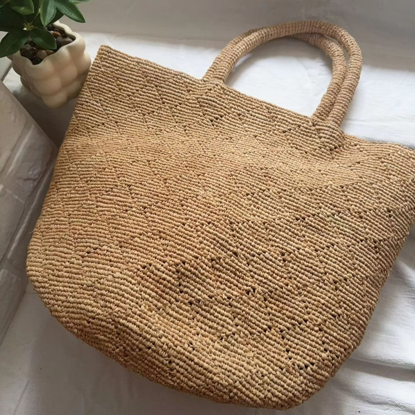 Women'S Raffia Bags - 패션 스타일 인스 크로셰 핸드메이드 비치백