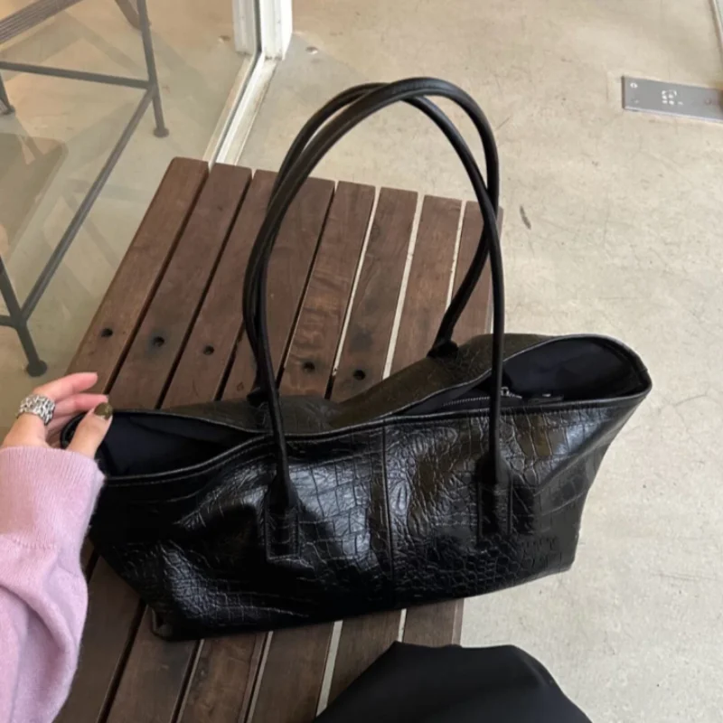럭셔리 빈티지 악어 무늬 토트백, 여성용 대용량 숄더  - Women Bags Branded 리뷰 및 가격