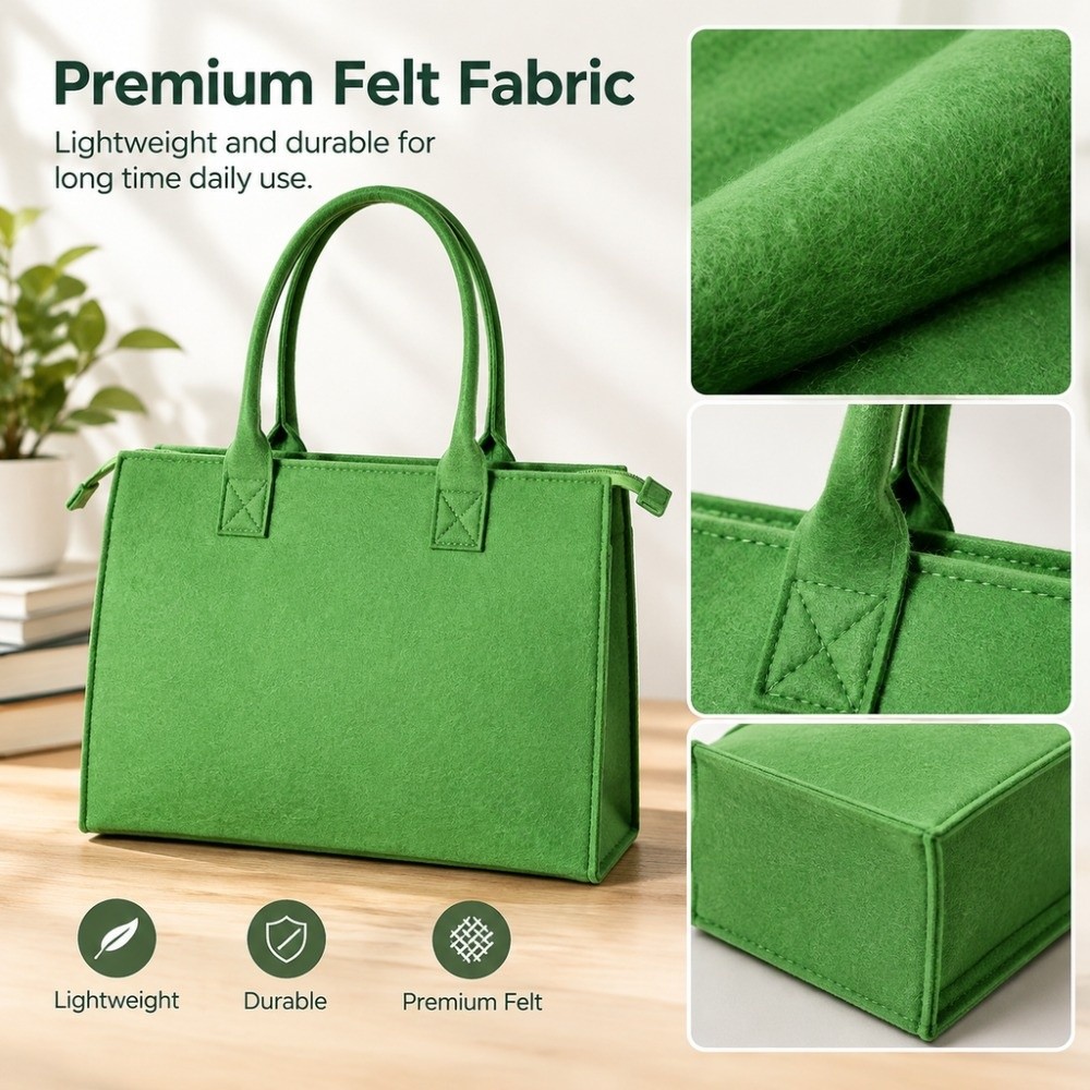 휴대하기 편리한 대용량 펠트 토트백, 펠트 소재, 단일 - Women Hand Bags For Office 리뷰 및 가격