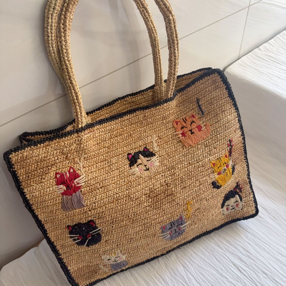 2026 신상 라피아 숄더백 손자수 귀여운 동물 비치  - Women'S Raffia Bags 리뷰 및 가격