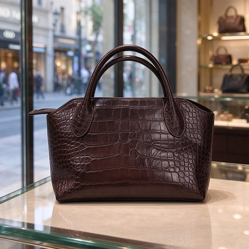 고급스러운 여성용 크록스 패턴의 탑 핸들 핸드백, 우아 - Women Hand Bags For Office 리뷰 및 가격