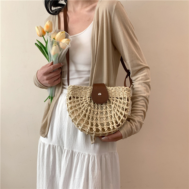 여성용 핸드메이드 라피아 소재 숄더백, 해변 휴가용 크 - Women'S Raffia Bags 리뷰 및 가격