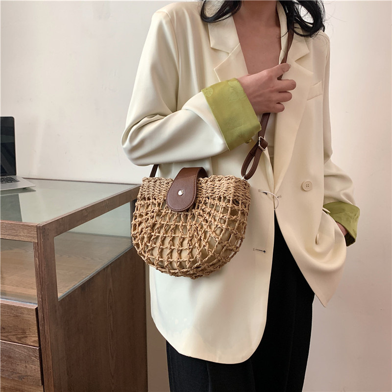여성용 핸드메이드 라피아 소재 숄더백, 해변 휴가용 크 - Women'S Raffia Bags 리뷰 및 가격