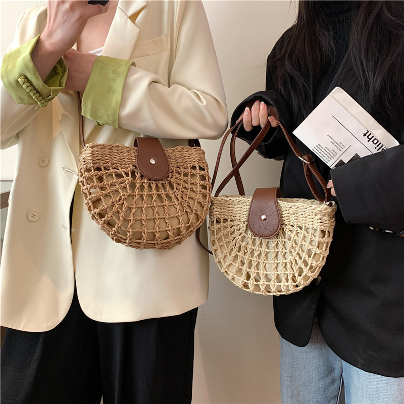 여성용 핸드메이드 라피아 소재 숄더백, 해변 휴가용 크 - Women'S Raffia Bags 리뷰 및 가격