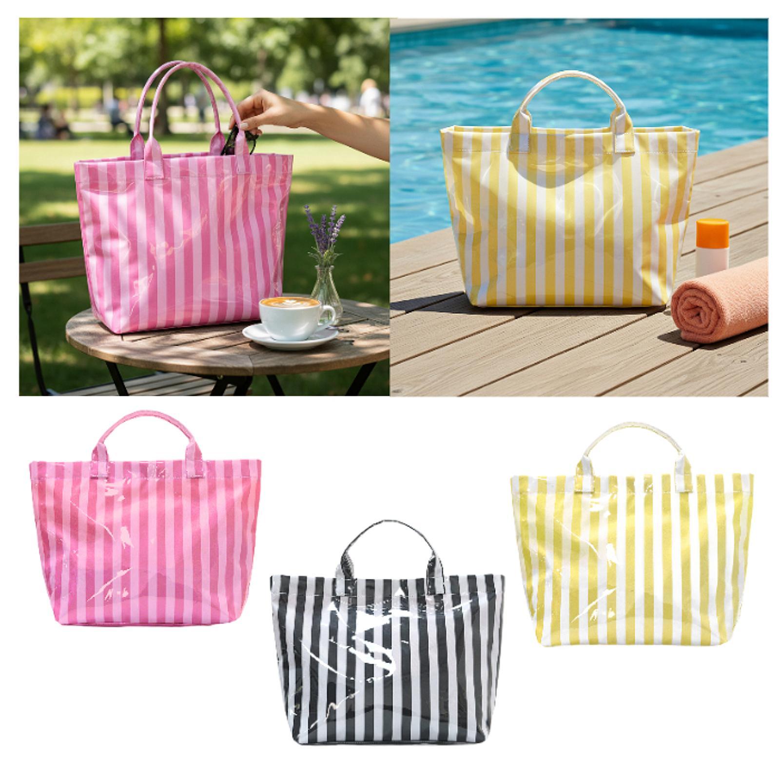 여성용 대형 스트라이프 무늬 방수 토트백, 캐주얼한 주 - Women'S Bags Handbags 리뷰 및 가격
